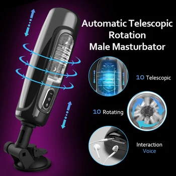 Otomatik Teleskopik Rotasyon Erkek Masturbator 10 Ayarlanabilir Modları Pussy Yetişkin Masturbator Kupası Elektrikli Doruk Seks Oyuncak Erkekler İçin 2