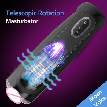 Otomatik Teleskopik Rotasyon Erkek Masturbator 10 Ayarlanabilir Modları Pussy Yetişkin Masturbator Kupası Elektrikli Doruk Seks Oyuncak Erkekler İçin 3