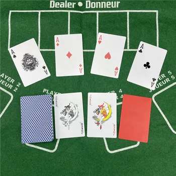 100 % PVC Oyun Kartları Plastik Poker Kart Oyunu Su Geçirmez 4 Renk Texas Hold'em Blackjack Oyunu Altın mukavva Eğlence