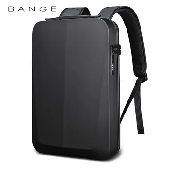 BANGE YENİ Kabuk Tasarım Anti-hırsızlık TSA Kilit Erkekler Sırt Çantası Su Geçirmez 15.6 inç laptop çantası Adam Seyahat Çantası İle USB şarj