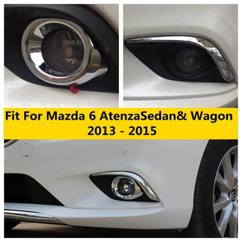 Ön Sis Farları Lamba Gözkapağı Kaş / Halka Dekorasyon Kapak Kiti Trim ABS Krom Dış Mazda 6 2013 Aksesuarları 1