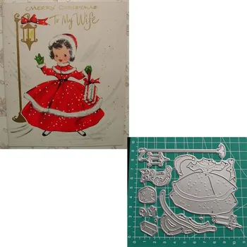Noel Vintage Kız Kesme Scrapbooking İçin ölür Kart El Yapımı Kağıt Zanaat