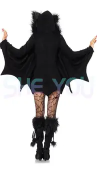 Çocuk Yetişkin Siyah Evil Vampir Yarasa Giyim Catsuit Kız Kadın Vampir Giysileri Çocuklar Şeytan Cadılar Bayramı Kostüm Cosplay Kostüm