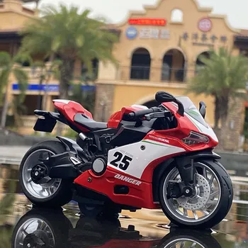 1/12 Ducati yarış motosiklet Modeli Diecasts Alaşım Metal Motosiklet Modeli Simülasyon ses ışık koleksiyonu çocuk oyuncak hediye 0