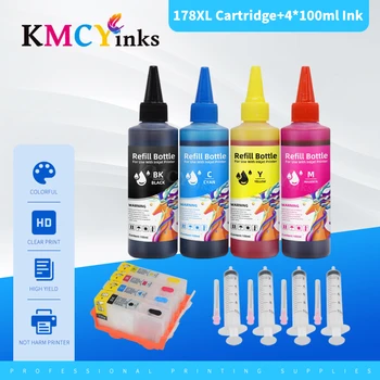 KMCYınks HP için kartuş 178 178XL Doldurulabilir mürekkep HP için kartuş 5510 5515 6510 7510 B109a B109n B110a yazıcı