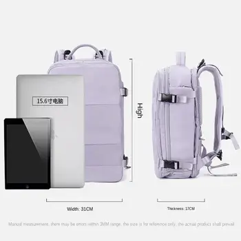 35L seyahat sırt çantası Açık Bagaj Çantası Kadın Su Geçirmez USB Şarj Laptop Sırt Çantaları Ayakkabı Cebi ile mochila Sırt Çantası