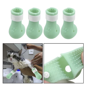 HILIFE Kedi Çizme Pençe Koruyucu Ayakkabı Anti-Scratch Bite Yıkama Kesim Çivi Yavru Ayak Botları Seti Banyo Malzemeleri