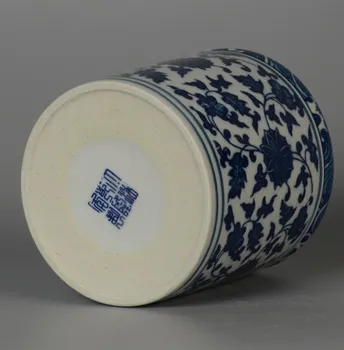 Çin El İşi Eski Porselen Mavi Ve Beyaz Porselen Boyama Çiçekler tencere fırçası