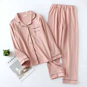 Kadın pamuklu Pijama Seti Sonbahar ve Kış Uzun Kollu Uzun Pantolon Çok Renkler Kadınlar için Pijama Kalınlaşma Gecelik Takım Elbise 2