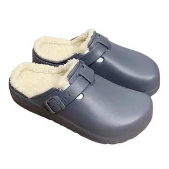 Su geçirmez takunya Kadın Sandalet Kış Yakın Ayak Terlik Dışında Croc Ayakkabı Kadınlar İçin Sandalias Mujer Ayakkabı Terlik Ev 2021 3