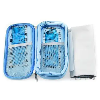 2 ADET Kullanımlık Taşınabilir İnsülin Soğutucu Çanta çanta Tıbbi Jel Buz Paketi Esnek Buz Wrap Mavi