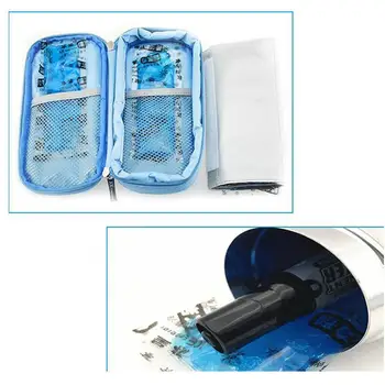 2 ADET Kullanımlık Taşınabilir İnsülin Soğutucu Çanta çanta Tıbbi Jel Buz Paketi Esnek Buz Wrap Mavi 3