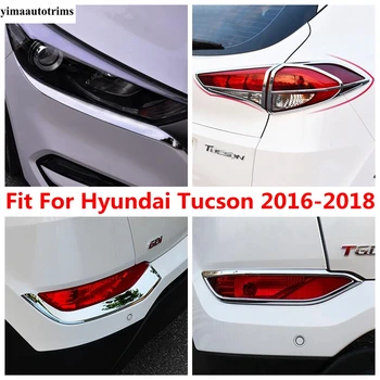 Krom Ön / Arka Gövde Tampon Sis Lambası / Kafa Lambası Kaş Kapağı Trim Hyundai Tucson 2016 2017 2018 İçin ABS Aksesuarları
