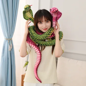 80-240 CM Simüle Python Yılan peluş oyuncak Dev Boa Cobra Uzun Dolması Yılan Peluş Gerçekçi Bebek Çocuk Erkek doğum günü hediyesi