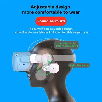 1 Çift Rahat Kulaklık Oculus Quest 2 kulaklık Ayarlanabilir Gürültü Azaltma B2 Kulak Muffs Gelişmiş Ses VR Kulaklık Ses E