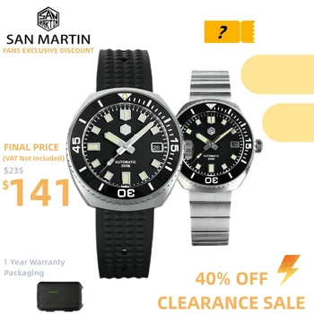 2021 San Martin erkek mekanik saatler Lüks Otomatik Su Geçirmez Kol Saati Paslanmaz Çelik NH35 Relogio Masculino SN0045 5