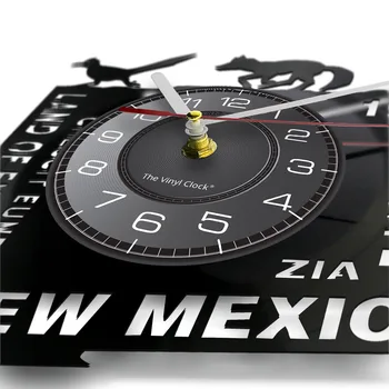 Büyü ülkesi ABD Ev Devlet Işareti duvar saati Santa Fe Vinil Kayıt duvar saati Yaşayan Yeni Meksika Eve Taşınma Saati Hediye