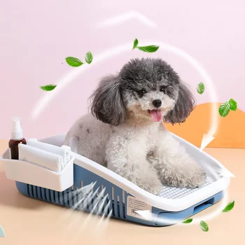 2021 Yeni Hayvan Pet Kapalı Malzemeleri YENİ Taşınabilir Köpek Tuvalet Plastik Çift Katmanlı Köpek Pedi Eğitim Kedi Köpek İşemek Tuvalet