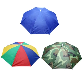 Sıcak Taşınabilir Yağmur Şemsiye Şapka Katlanabilir Açık Güneş Gölge Yağmur Geçirmez Kamp Balıkçılık Şapkalar Kap Plaj Kafa Şapka Yürüyüş Avcılık 0