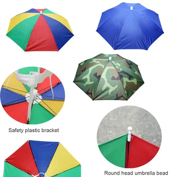 Sıcak Taşınabilir Yağmur Şemsiye Şapka Katlanabilir Açık Güneş Gölge Yağmur Geçirmez Kamp Balıkçılık Şapkalar Kap Plaj Kafa Şapka Yürüyüş Avcılık 2