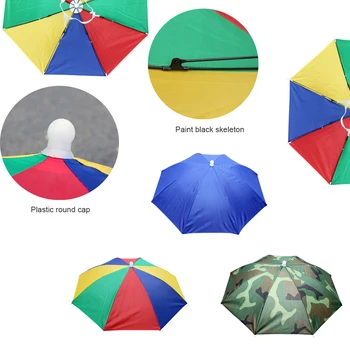 Sıcak Taşınabilir Yağmur Şemsiye Şapka Katlanabilir Açık Güneş Gölge Yağmur Geçirmez Kamp Balıkçılık Şapkalar Kap Plaj Kafa Şapka Yürüyüş Avcılık 3