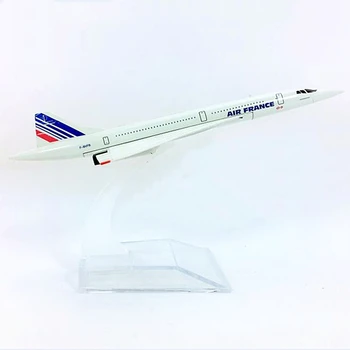 1:400 Ölçekli Concorde Air France Uçak Modeli 1976-2003 Diecast Uçak Oyuncak Uçak Süpersonik Uçağı Hediye Koleksiyon 16CM 0