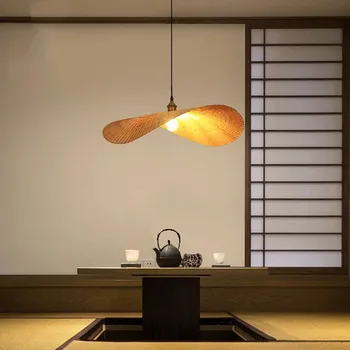 Modern El Yapımı Bambu Dokuma kolye lamba Asya Restoran Otel deco ışık oturma odası asılı lamba bambu kolye ışıkları 1