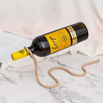 Büyülü Yaratıcı Zanaat Halat Şekilli şarap şişesi rafı 3D Asma Alkol Şişesi Tutucu Ev Mutfak Aksesuarları Bar Araçları 0