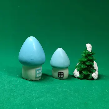 3 adet Noel Süsler Kar Ev Minyatürleri Figürler Yapı Teraryum Kış Manzara Ev Yeni Yıl Hediye Kutusu Dekorasyon