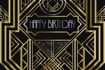 Özel Yetişkinler Doğum Günü Partisi Zemin Siyah Altın Great Gatsby Afiş Zevkli Fotoğraf Arka Plan Duvar Setter Posteri Dekorasyon