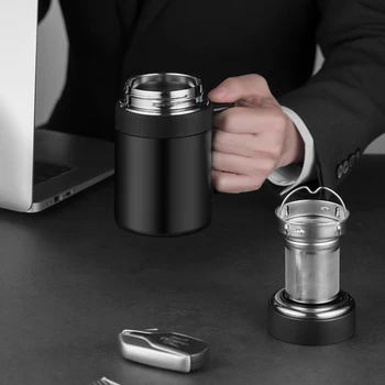 Xiaomi Kış Sıcaklık Göstergesi Termos Kahve kupa Filtre Kolu ile Paslanmaz Çelik Yalıtımlı Vakum çay bardağı Ev Ofis Fincan 0