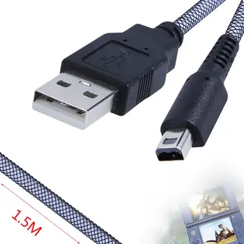 1.5 m 2 in 1 şarj kablosu Nintendo NDSİ için YENİ 3DSXL 2DSLL 3DS 24K Sync veri şarj cihazı USB Güç Kablosu Gamepad Kablosu hat teli