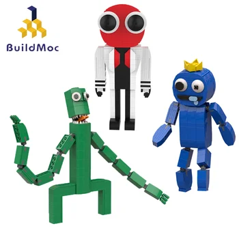 Buildmoc Yaratıcı Gökkuşağı Arkadaşlar Brickheadz Yeşil Canavar Sarı Ördek Rakamlar Yapı Taşları Gökkuşağı Arkadaş Çocuk Oyuncakları Hediyeler