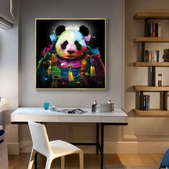 Sevimli Beyefendi Domuz Panda Posterler ve Baskılar Tuval üzerine Boyama Hayvanlar Kreş Duvar Sanatı Resimleri Çocuk Odası Ev Dekor için 4