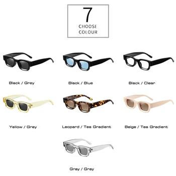 YOOSKE Küçük Kare Güneş Kadınlar 2022 Lüks Marka Tasarımcısı güneş gözlüğü Erkekler Vintage Punk Siyah Mavi Gözlük Shades UV400