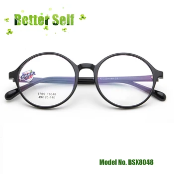 Retro yuvarlak gözlük küçük yüz gözlük kore siyah tarzı BSX8048 ışık Tr90 optik çerçeve yapabilirsiniz miyopi gözlük 2