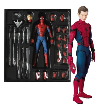 Marvel Mafex 044 Avengers Örümcek Adam Aksiyon Figürü Heykeli Değiştirebilir Tom Hollanda Yüz Örümcek Adam Modeli oyuncak bebekler Koleksiyonu Hediye