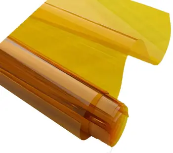 Kendinden yapışkanlı sarı yarı saydam cam filmi, yırtılması kolay, hızlı teslimat, UV ve böcek geçirmez, iyi gizlilik 0