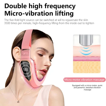Microcurrent V Yüz Şekli Yüz Kaldırma EMS Yüz Zayıflama Masajı soğuk lipoliz cihazı Sökücü led ışık terapisi Yüz Germe Cihazı