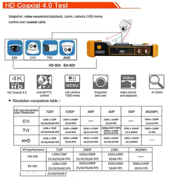 5 inç CCTV Tester SDI CVI TVI HDMI AHD video gözetim 4K Monitör cftv test cctv kablo test Mini monitörlü kamera Test Cihazı