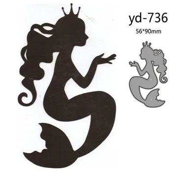 Metal Kesme Ölür Mermaid Dekorasyon koleksiyon defteri kağıdı Zanaat Bıçak Kalıp Bıçak Yumruk Şablonlar