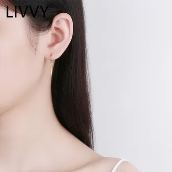 LIVVY Gümüş Renk Kişilik Geometrik Koni Kolye Küpe Kadın Kore Moda Yaratıcı Mizaç Takı