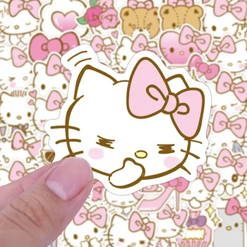10/20/40 adet Anime Hello Kitty Çıkartmalar Kawaii Kız Graffiti Bagaj telefon kılıfı Dizüstü Su Geçirmez Sevimli Sticker Çıkartmaları Çocuk Oyuncak