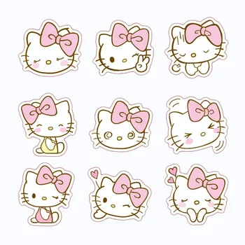 10/20/40 adet Anime Hello Kitty Çıkartmalar Kawaii Kız Graffiti Bagaj telefon kılıfı Dizüstü Su Geçirmez Sevimli Sticker Çıkartmaları Çocuk Oyuncak 2
