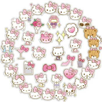 10/20/40 adet Anime Hello Kitty Çıkartmalar Kawaii Kız Graffiti Bagaj telefon kılıfı Dizüstü Su Geçirmez Sevimli Sticker Çıkartmaları Çocuk Oyuncak 4