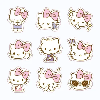 10/20/40 adet Anime Hello Kitty Çıkartmalar Kawaii Kız Graffiti Bagaj telefon kılıfı Dizüstü Su Geçirmez Sevimli Sticker Çıkartmaları Çocuk Oyuncak 5