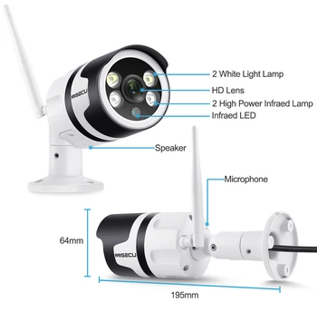 MISECU 3MP 5MP Kablosuz AI IP Kamera İki yönlü Ses Açık Su Geçirmez Renkli Gece İnsan Algılama Video Gözetim Kamera Onvıf