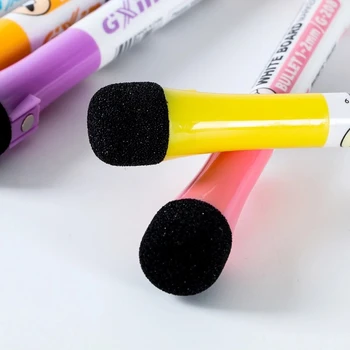 8 Renk Manyetik Beyaz Tahta Kalemler Emilebilir Silinebilir Beyaz Tahta Kalem Fırça ile Buzdolabı Mıknatısı çocuk Boyama Renk İşaretleyici