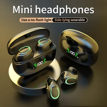 Mini Görünmez kablosuz kulaklık Bluetooth 5.3 TWS Kulaklık Hiçbir Duygusu Giyen Kulaklıklar HiFi Ağır Bas Müzik Dokunmatik Kulaklıklar