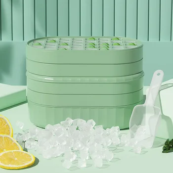 Buz Küpü Tepsi Kalıp Ve saklama kutusu 2 İn1 DIY Buz Yapma Kalıp Kutusu Buz Blokları Makinesi Viski Kokteyl Ev Mutfak Aksesuarları 1